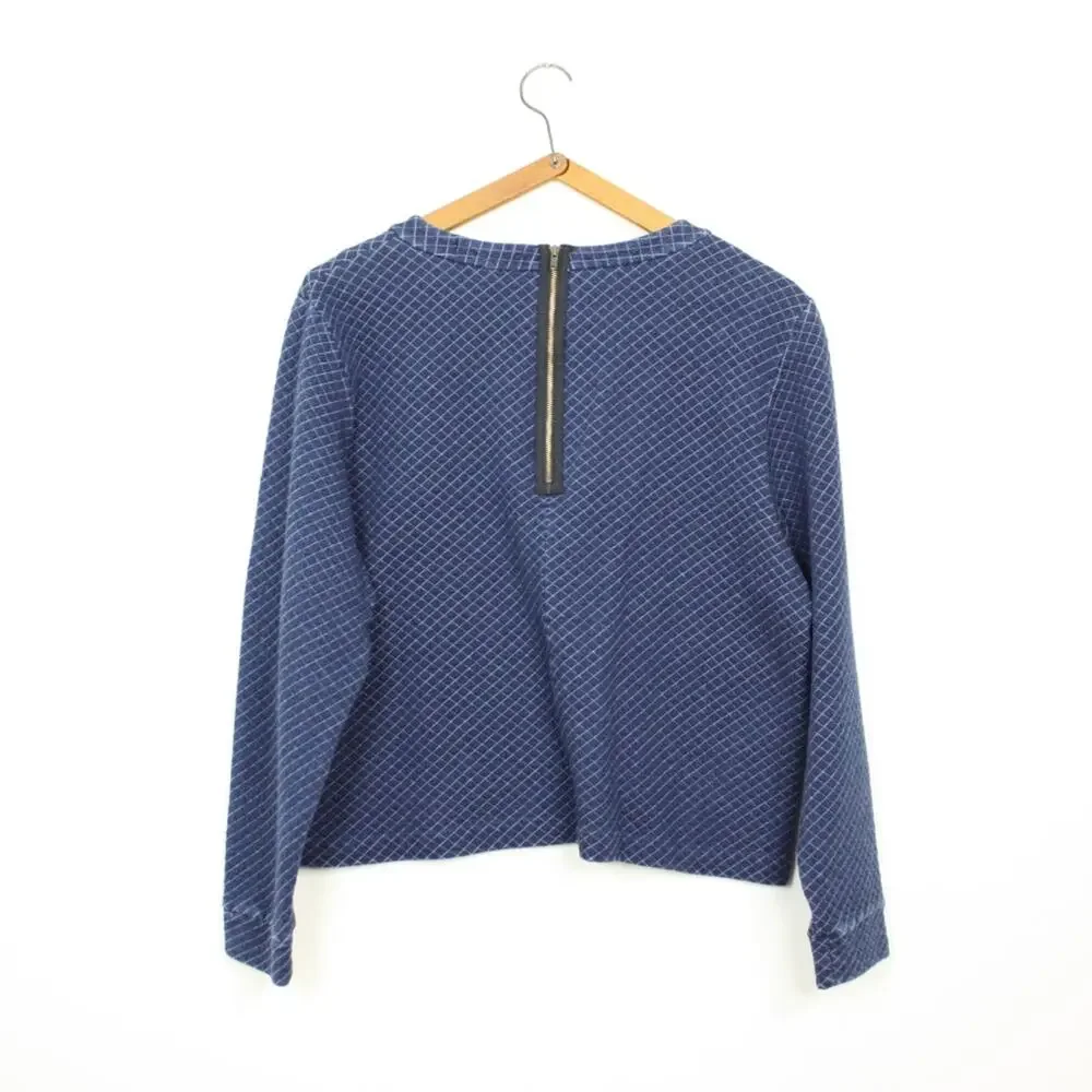 J. Crew Top Women's Size Large Blue Indigo Quill